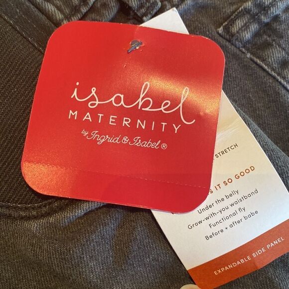 Isabel Maternity Jeans Under Belly Boyfriend Fit Black Wash Size 12 NWT - Picture 5 of 8
